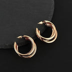 Chunky Gold Triple Hoop Earring-4