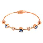 Rose Gold Evil Eye Bangle Bracelet-0