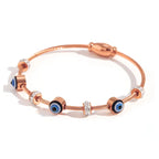 Rose Gold Evil Eye Bangle Bracelet-4