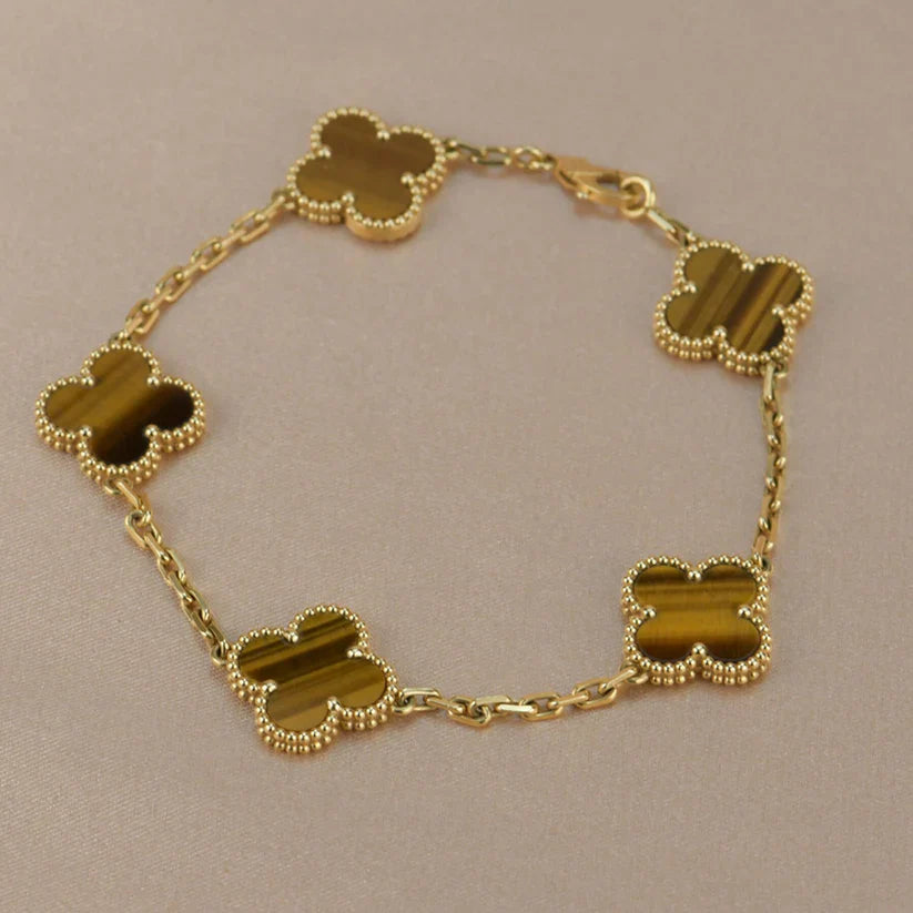 Tiger Eye Clover Bracelet-2