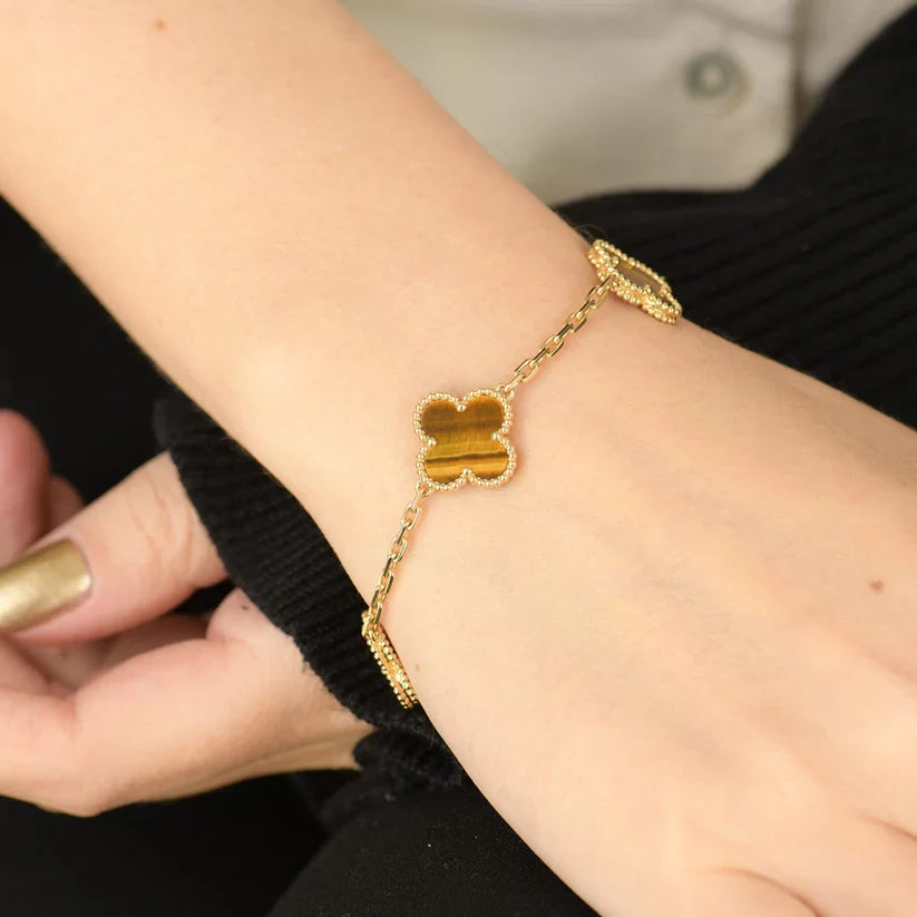 Tiger Eye Clover Bracelet-1